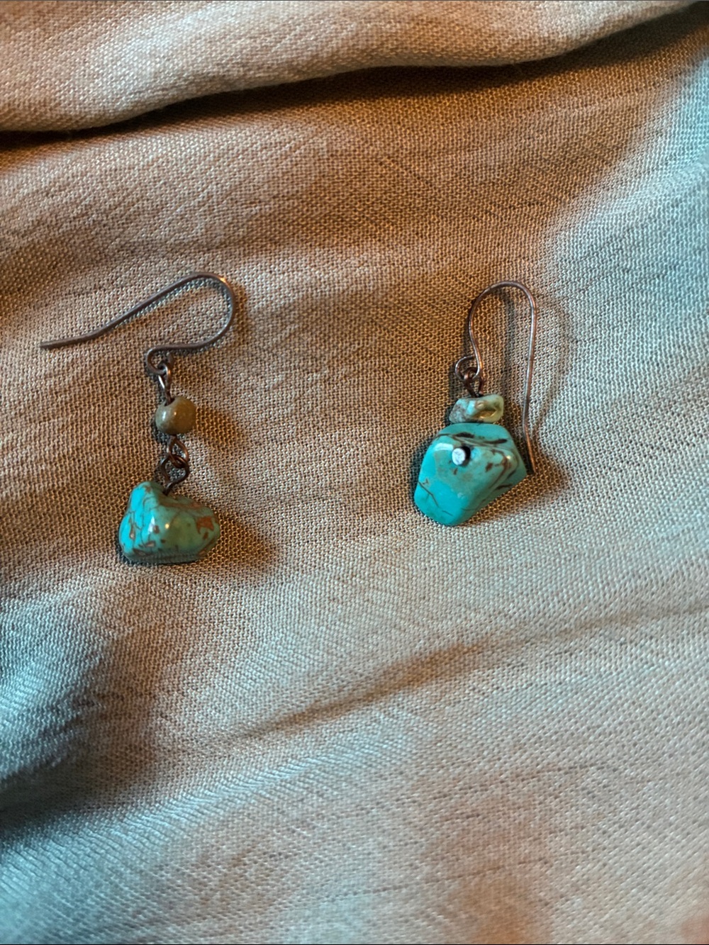 Source Unknown Turquoise Chip Dangle Earrings